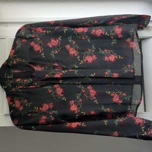 Forever 21 floral sheer blouse